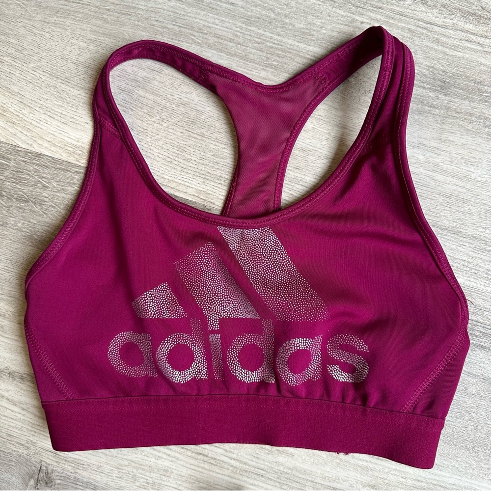 adidas originals - holiday racerback sport bra - mesh detail, silver log…